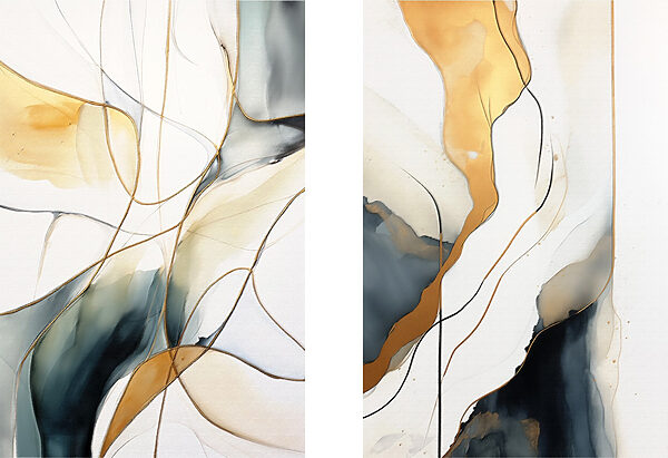 Two paintings of different colors Two paintings of different colors