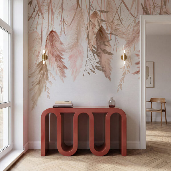 Wall mural Soft feathery patterns in pastel hues