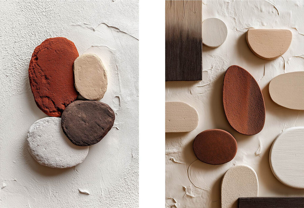 Organic shapes in earthy tones