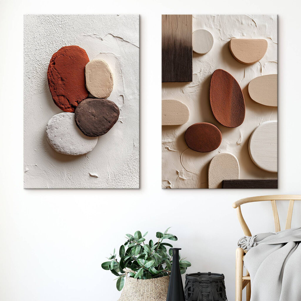 Organic shapes in earthy tones