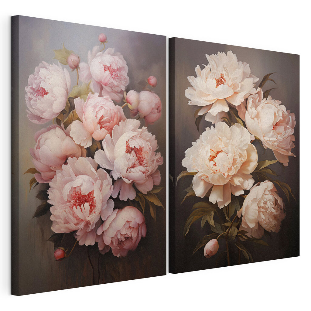 Painting of flowers on a black background Painting of flowers on a black background