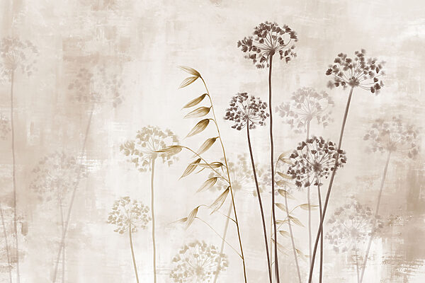 Gentle floral designs in soft tones