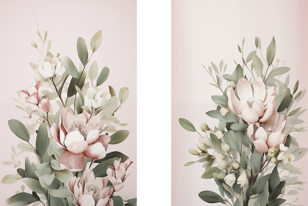 Delicate blooms in soft hues