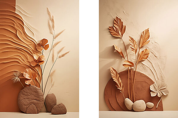 - Elegant shapes in earthy tones - Elegant shapes in earthy tones