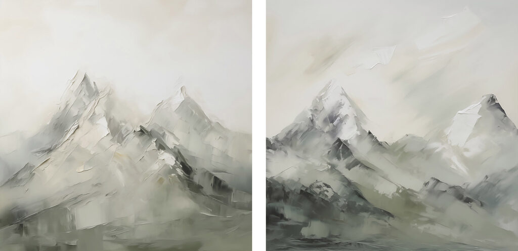 Painting of a mountain Painting of a mountain