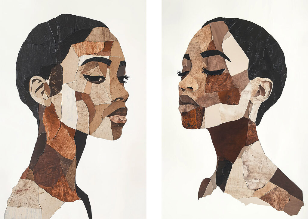 Collage of a woman's face