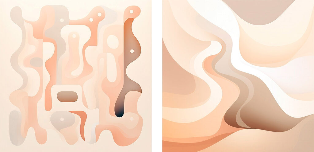 Soft curves in warm colors