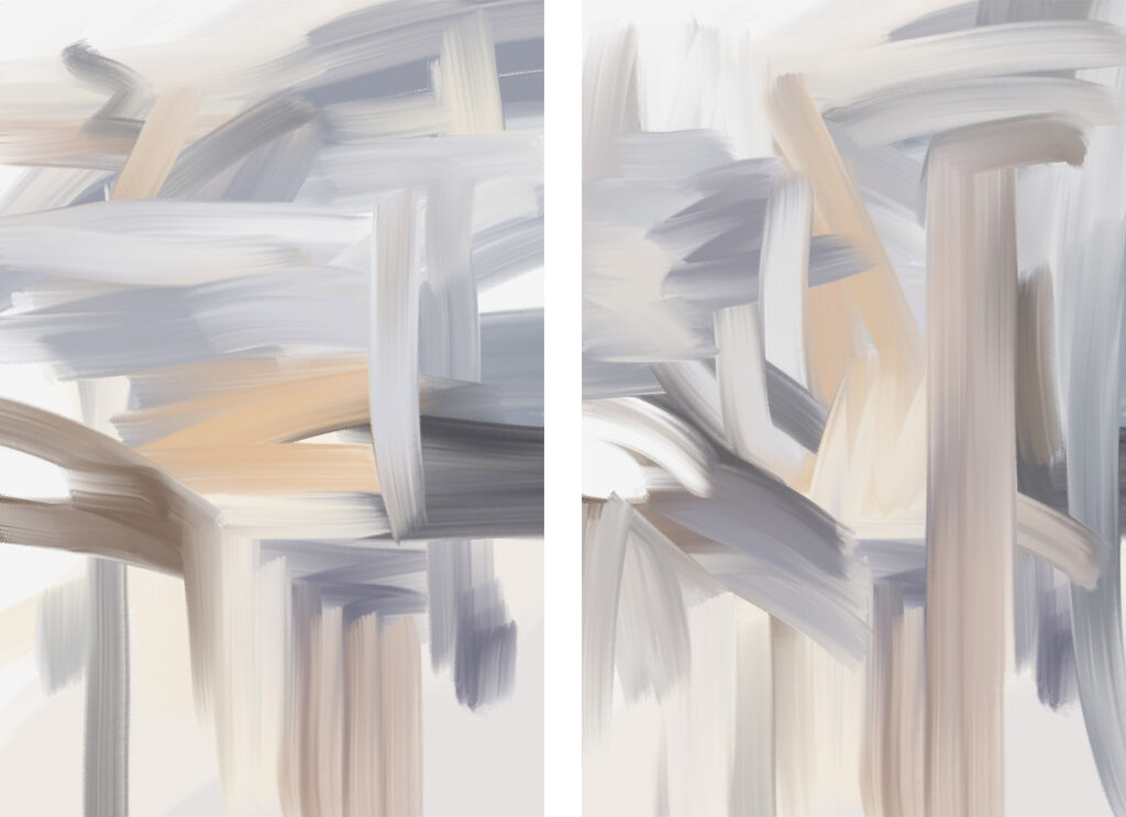 Abstract strokes in soft hues