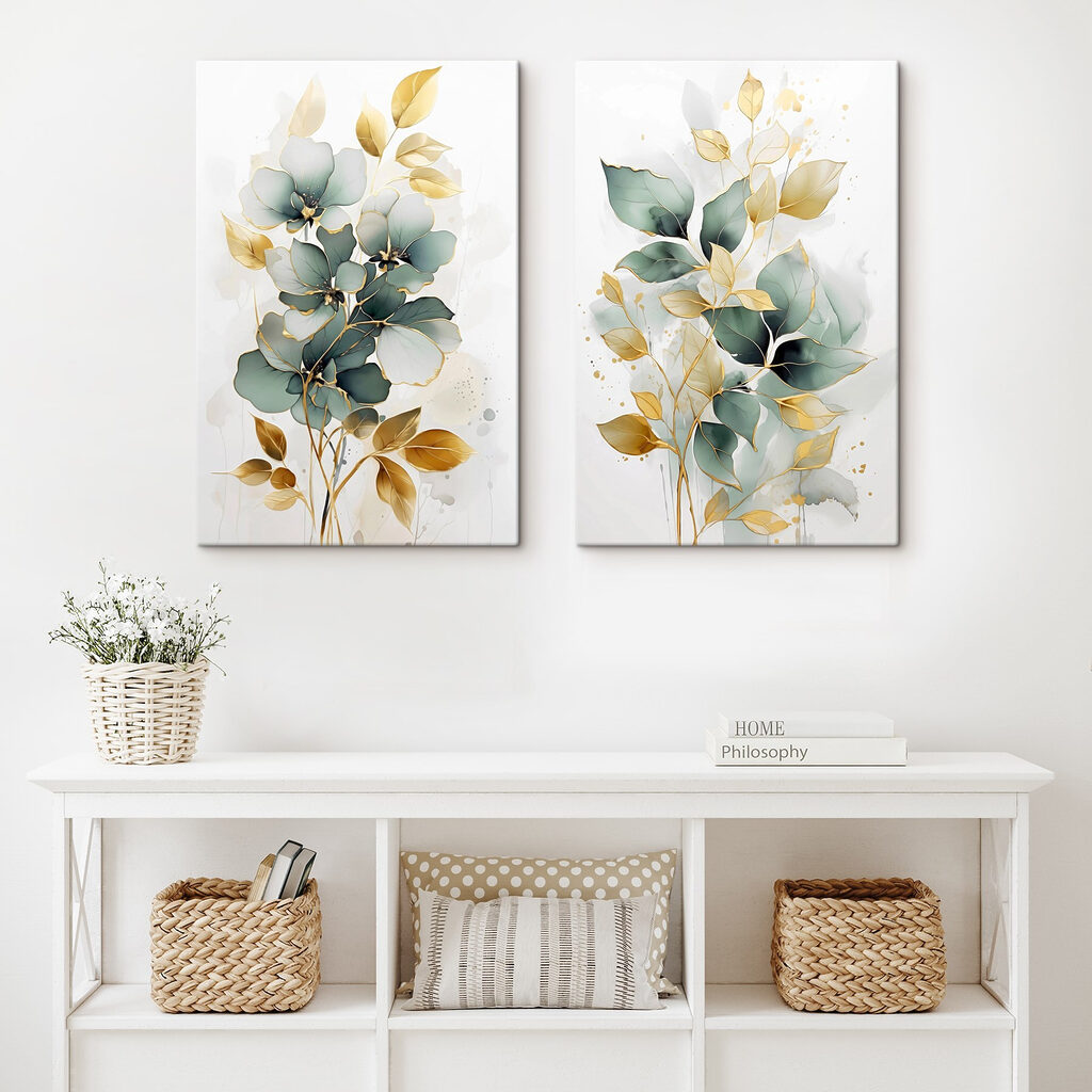 Painting of flowers and leaves Painting of flowers and leaves