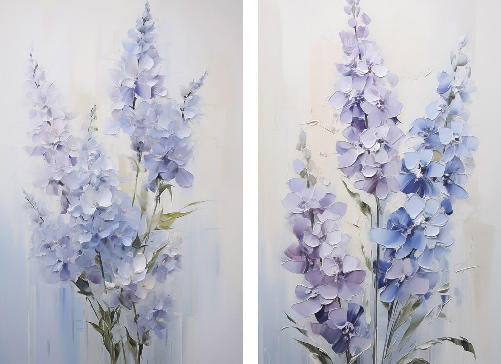 Painting of flowers on a white background