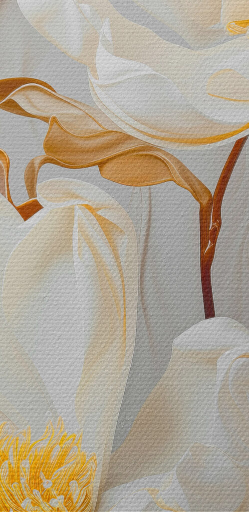 - Elegant blossoms in soft hues