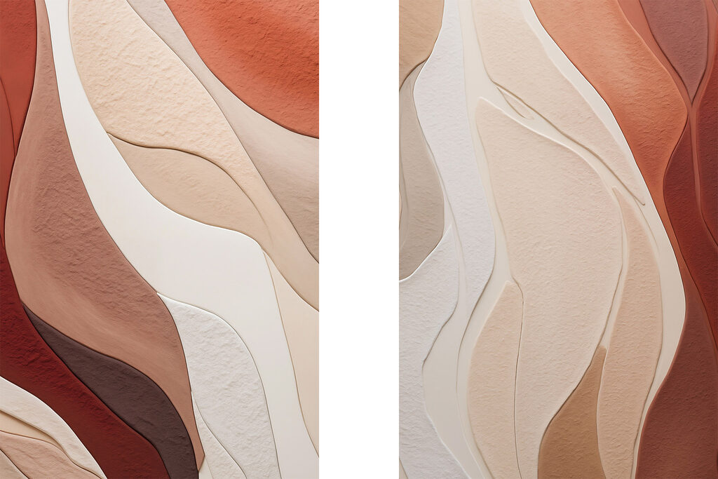 Flowing shapes in warm hues