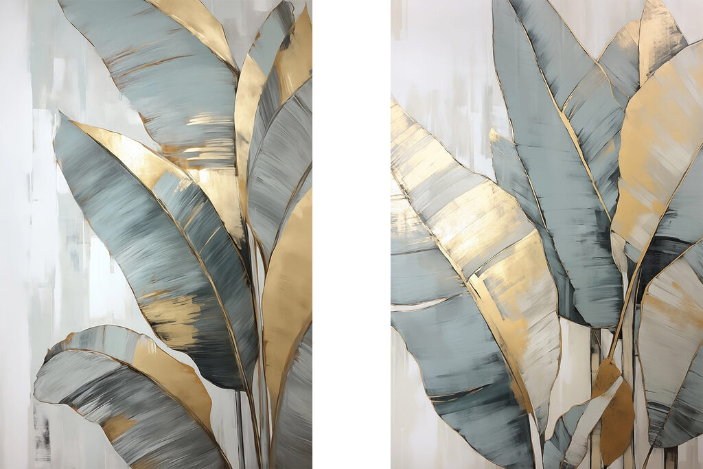 - Tropical leaves in soft colors