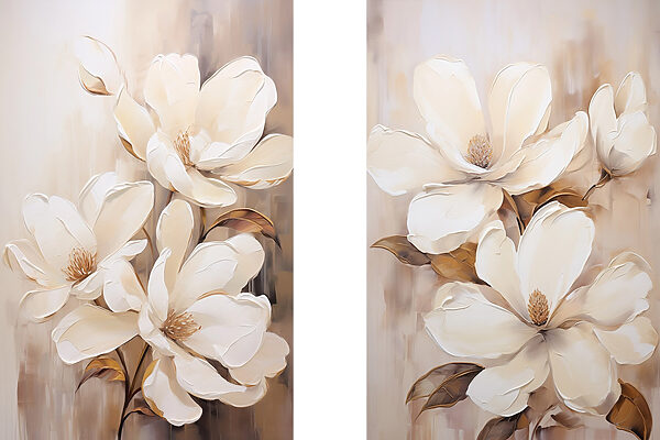 Painting of white flowers