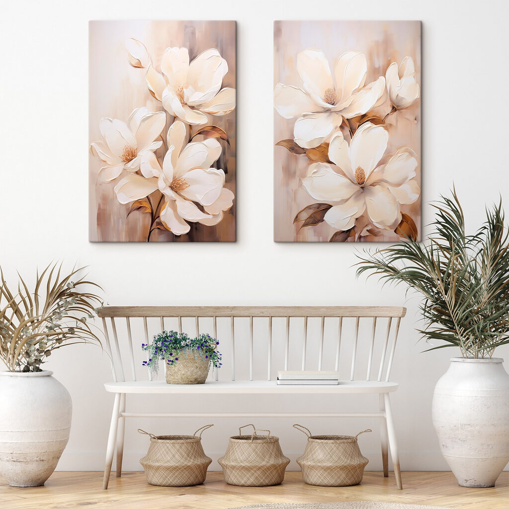 Painting of white flowers