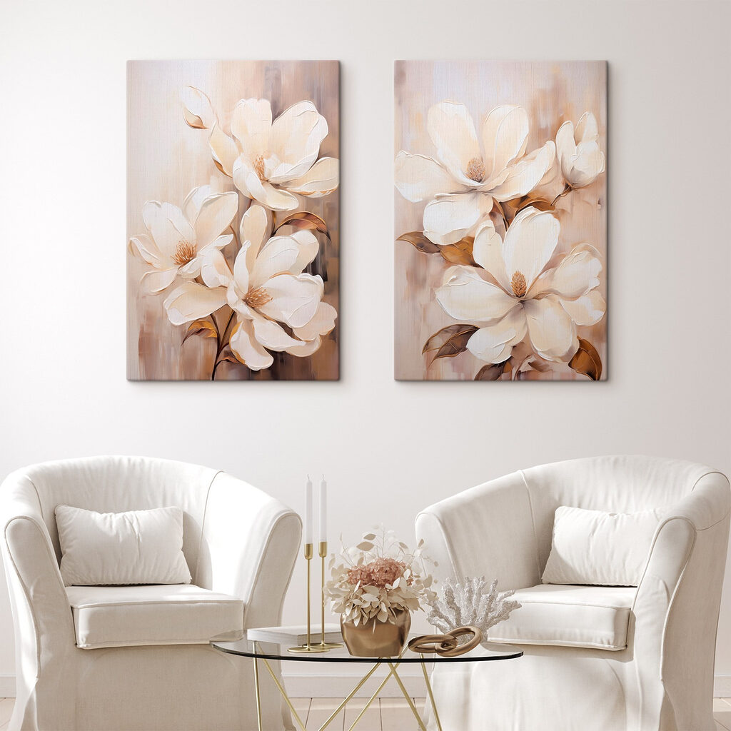 Painting of white flowers
