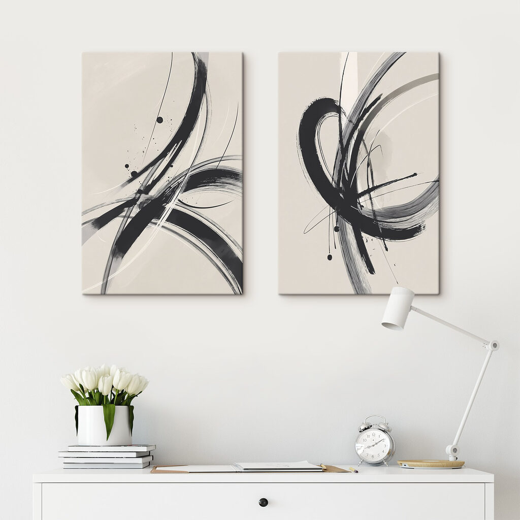 Black and white image of a swirly design