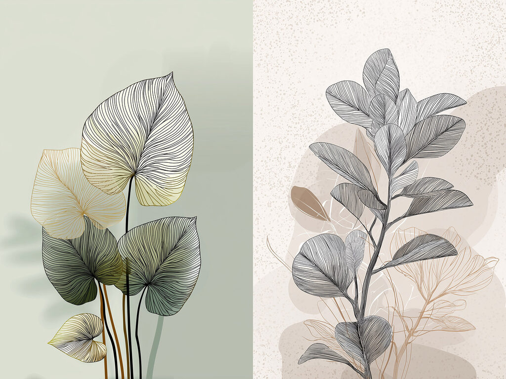 Delicate leaves in soft colors Delicate leaves in soft colors