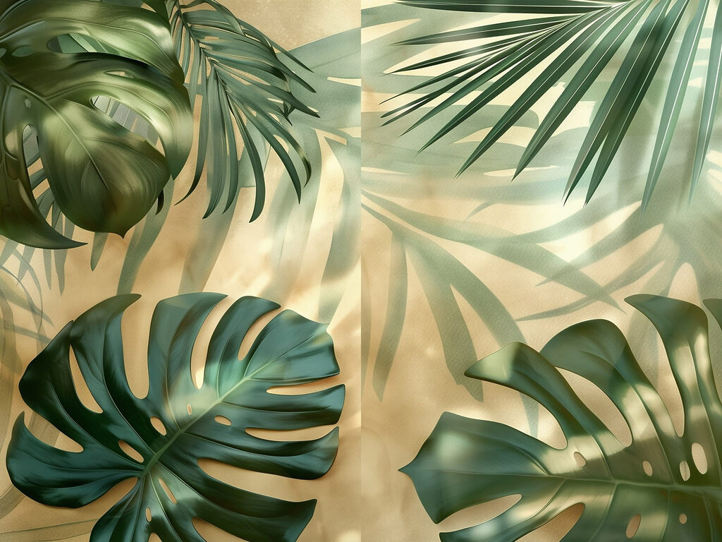 Collage of different types of leaves