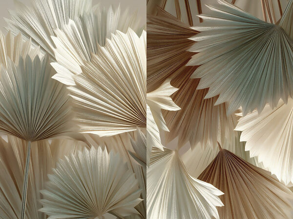 Collage of fan shaped leaves