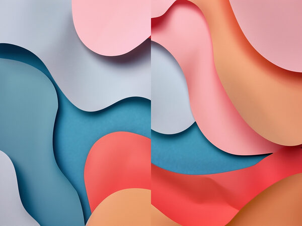 Collage of different colored shapes