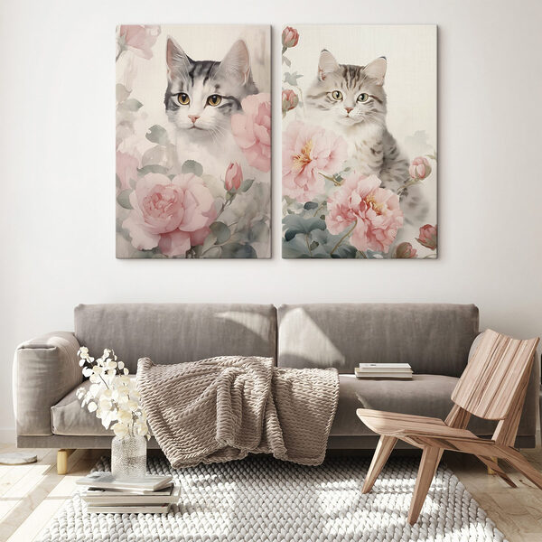 Cat in a garden of flowers Cat in a garden of flowers