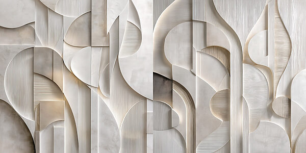 Abstract curves in soft neutral tones