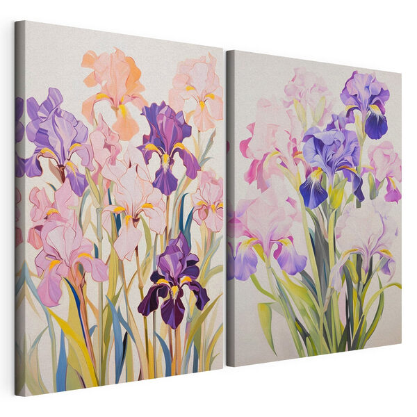 Painting of flowers on a white surface