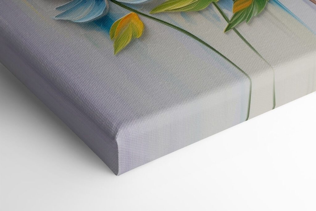 Painting of flowers on a white surface Painting of flowers on a white surface