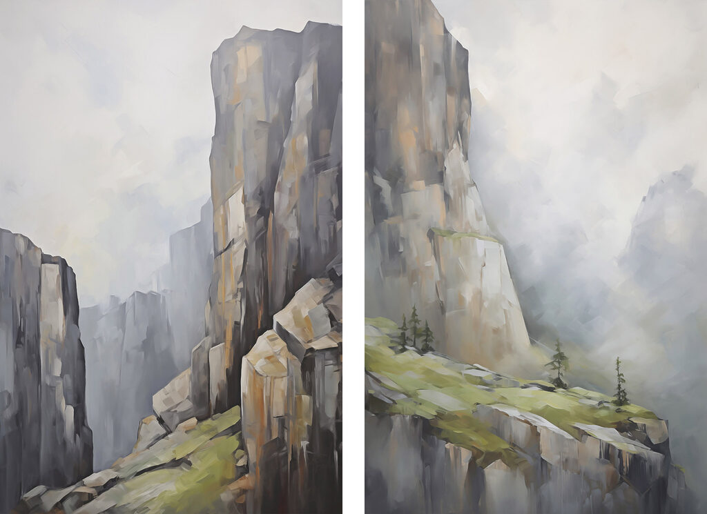 Painting of a mountain Painting of a mountain