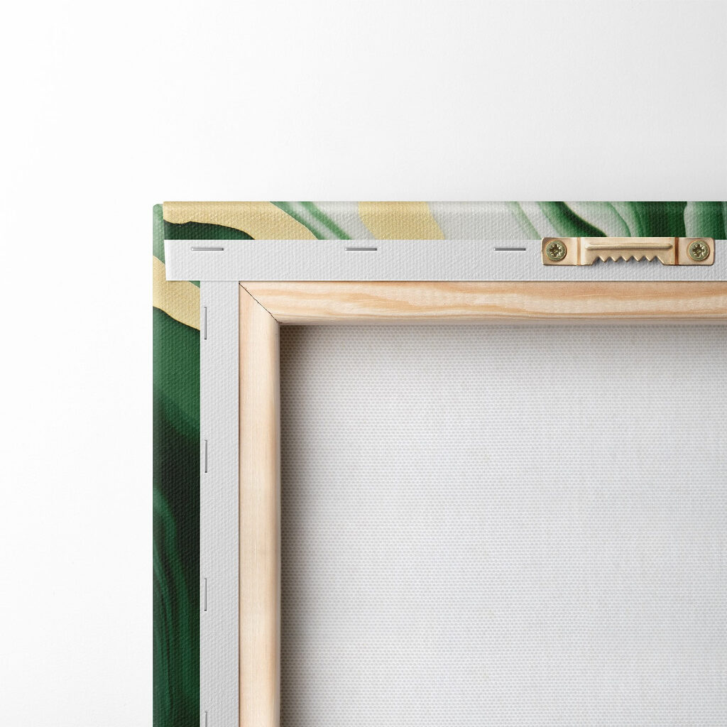 Green and white marbled surface