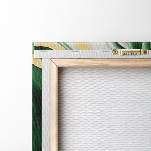 Green and white marbled surface