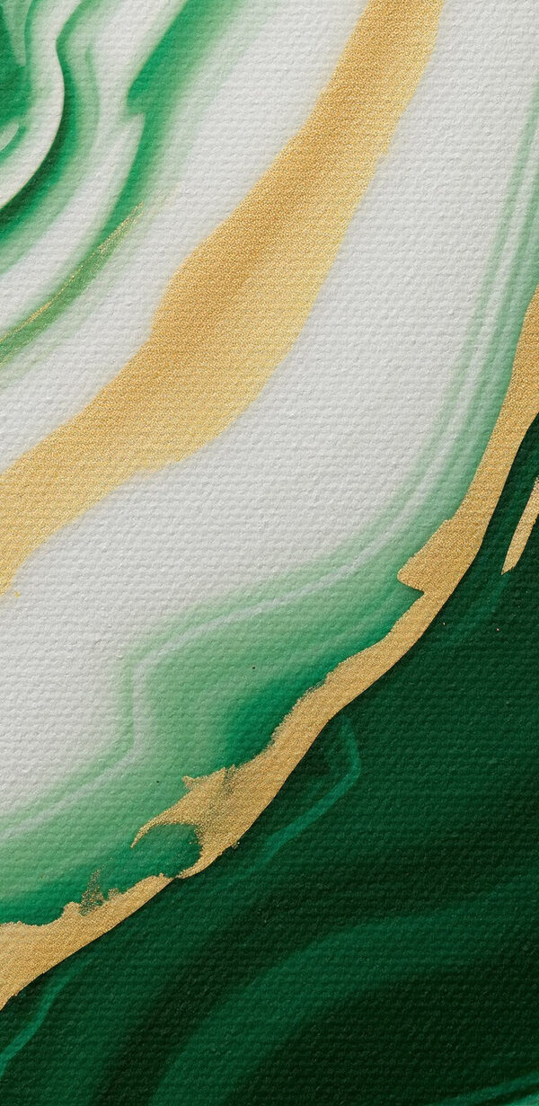 Green and white marbled surface