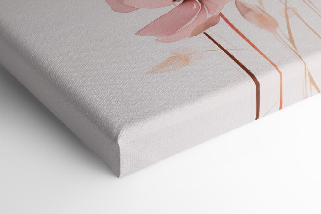 Painting of flowers on a white surface