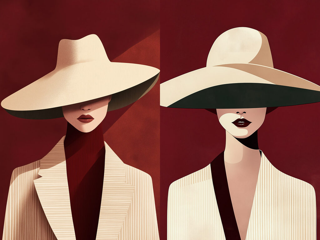 Collage of a woman wearing a hat Collage of a woman wearing a hat