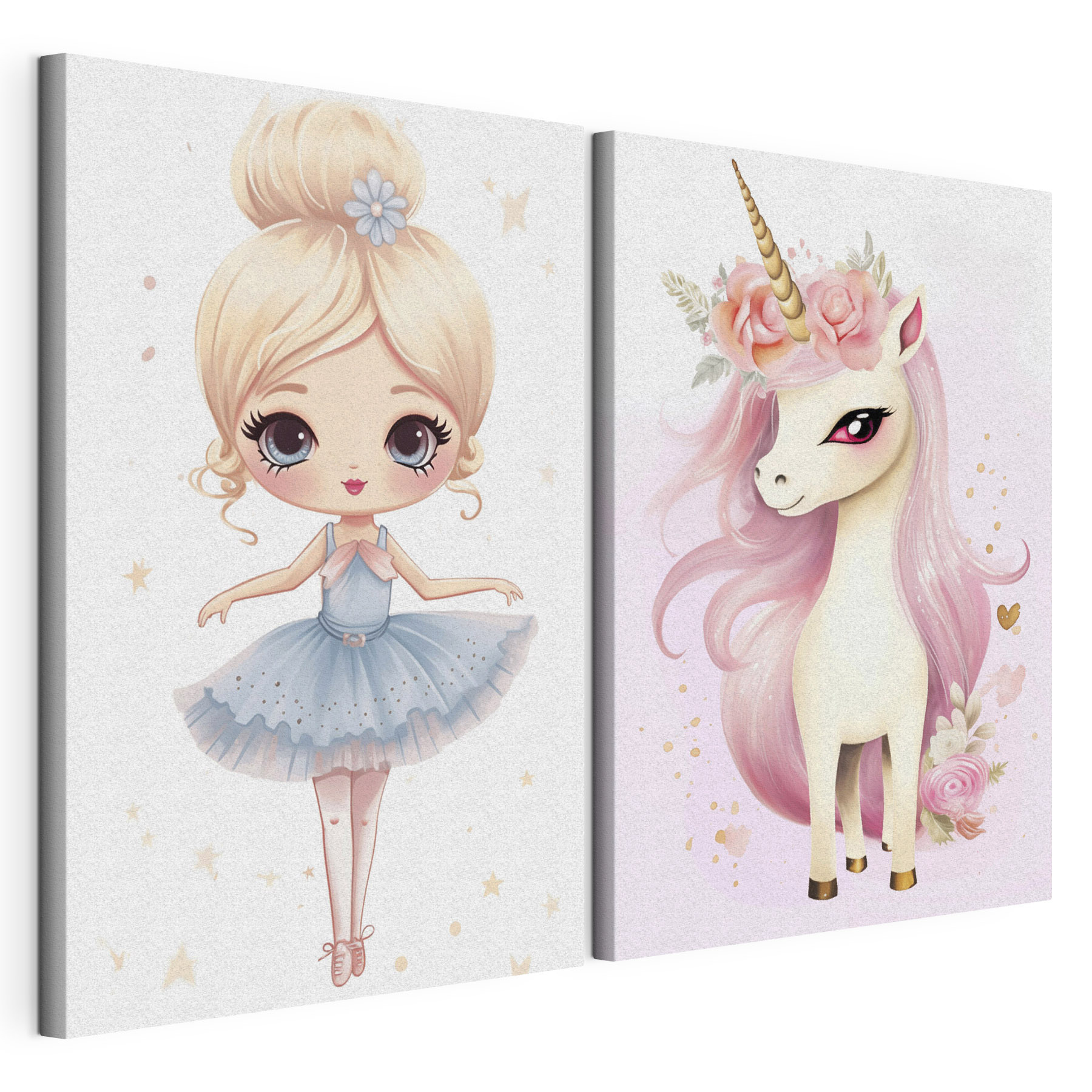 Two posters of a unicorn and a unicorn