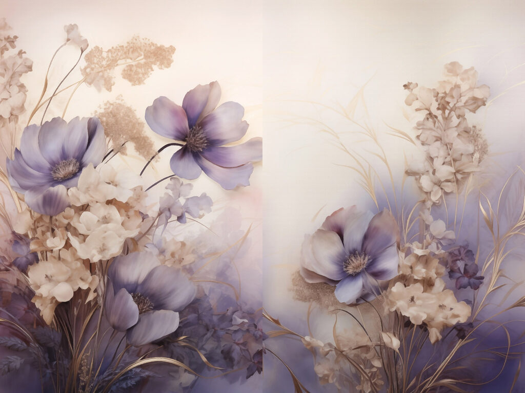 Delicate flowers in soft pastel hues Delicate flowers in soft pastel hues
