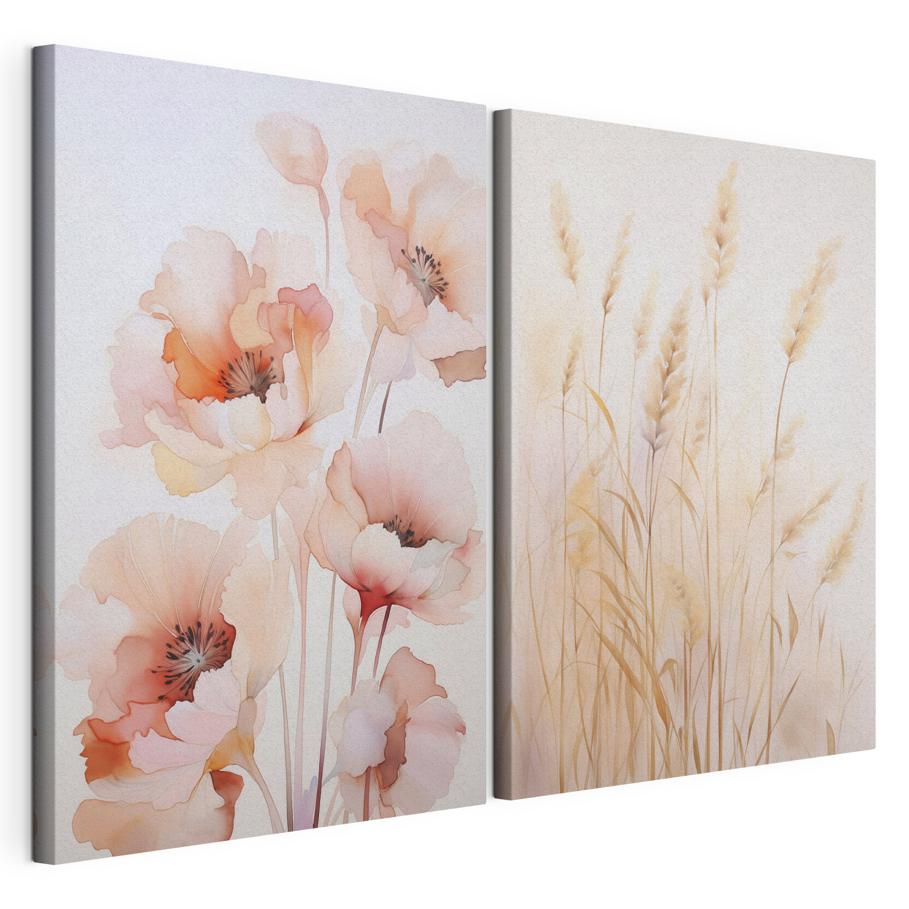 Painting of flowers and wheat