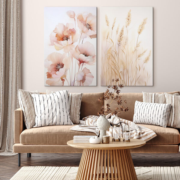 Painting of flowers and wheat