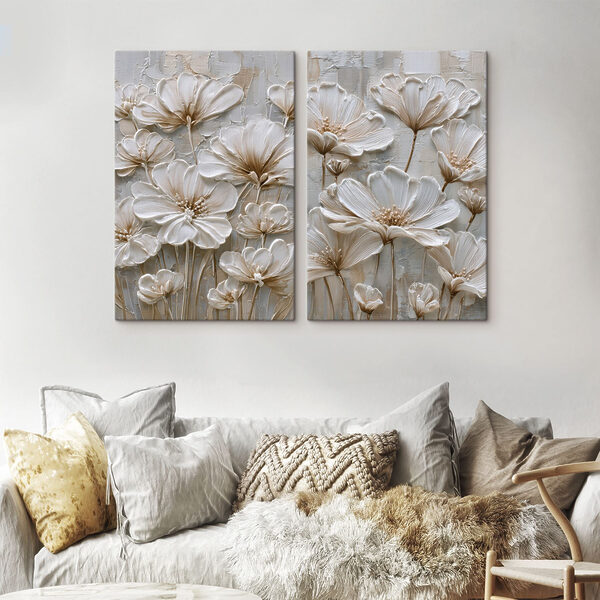 Delicate flowers in soft hues