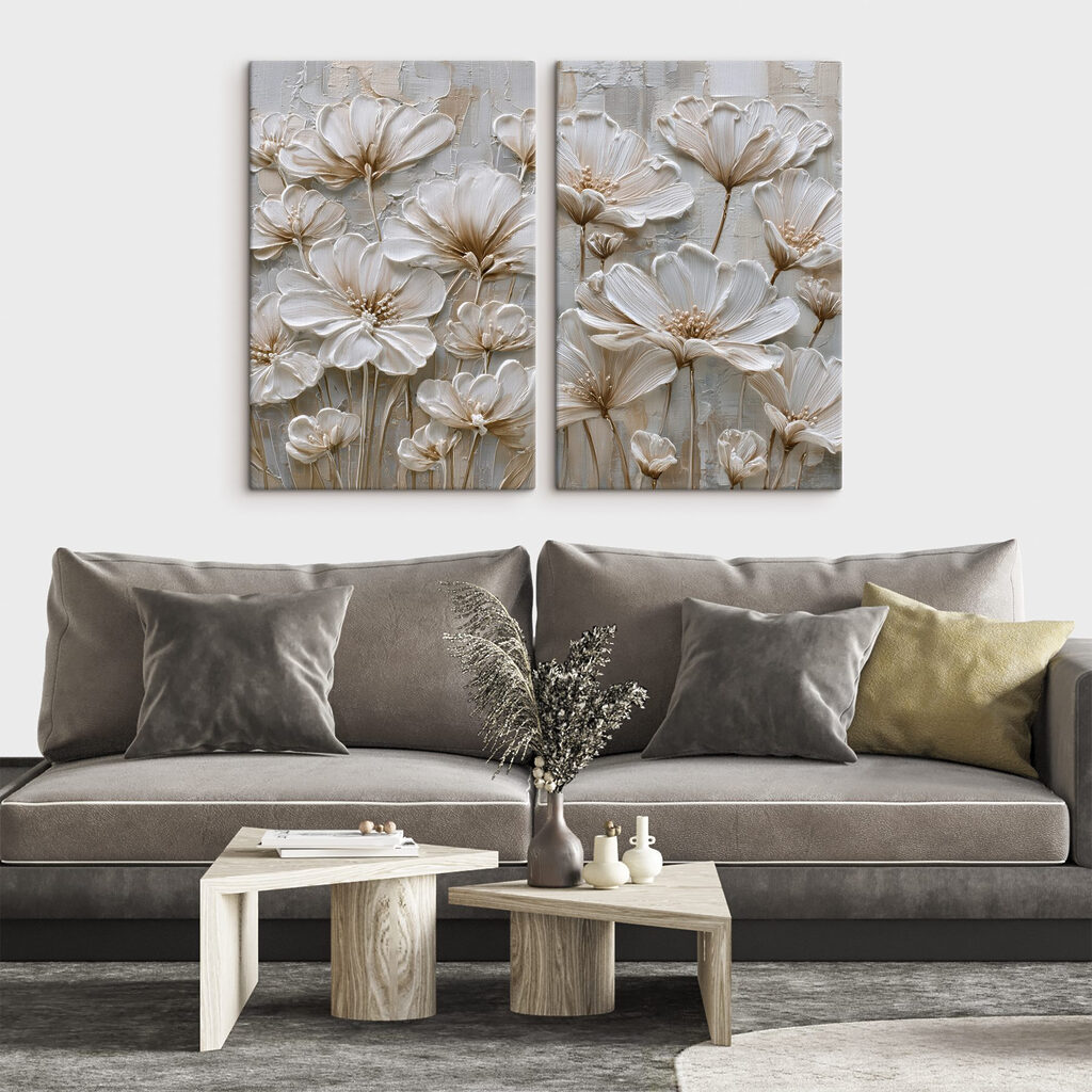 Delicate flowers in soft hues