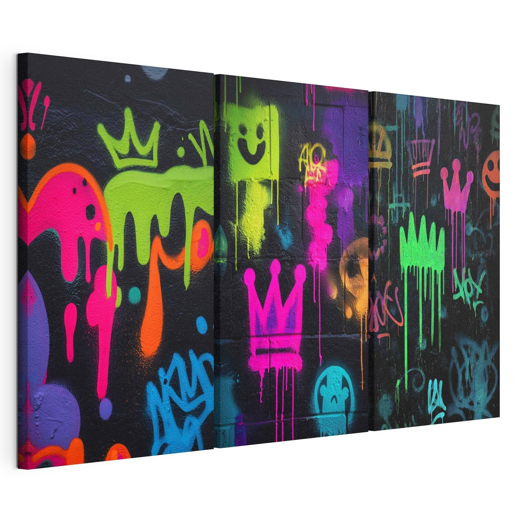 Vibrant street art with playful designs