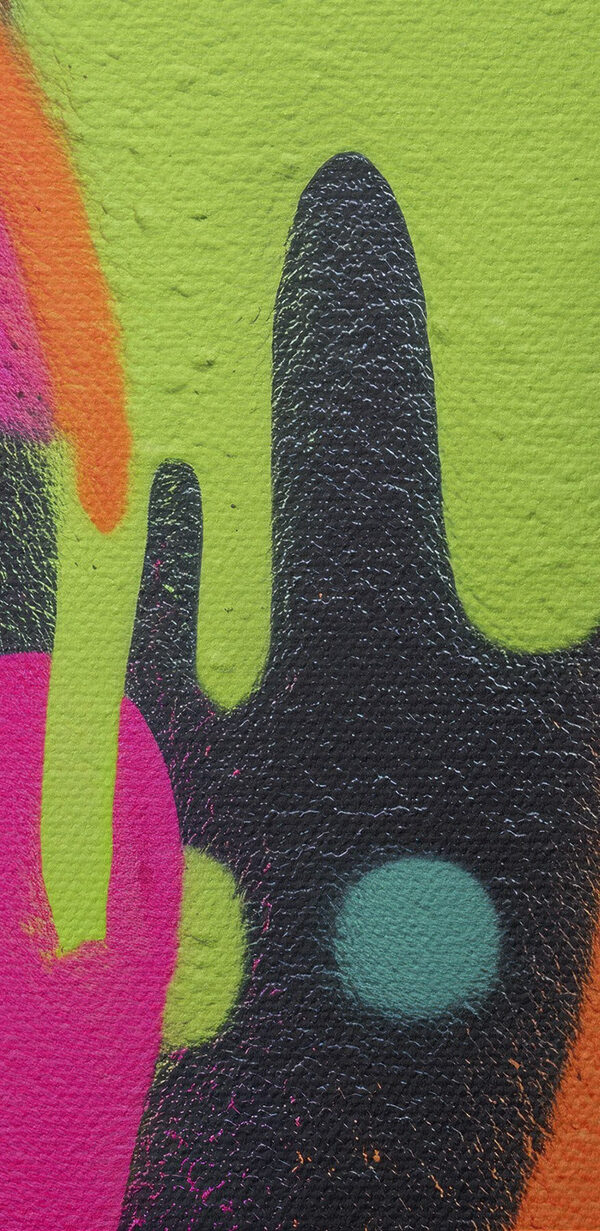 Vibrant street art with playful designs