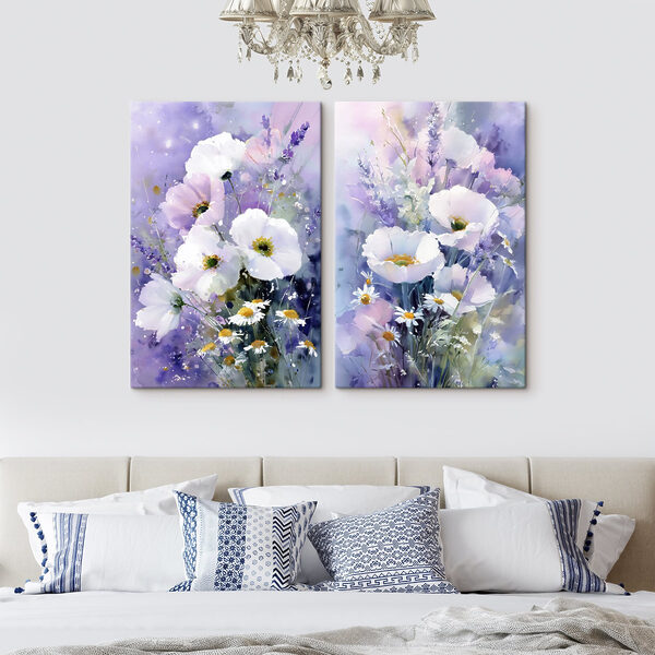 Delicate blooms dancing in soft hues