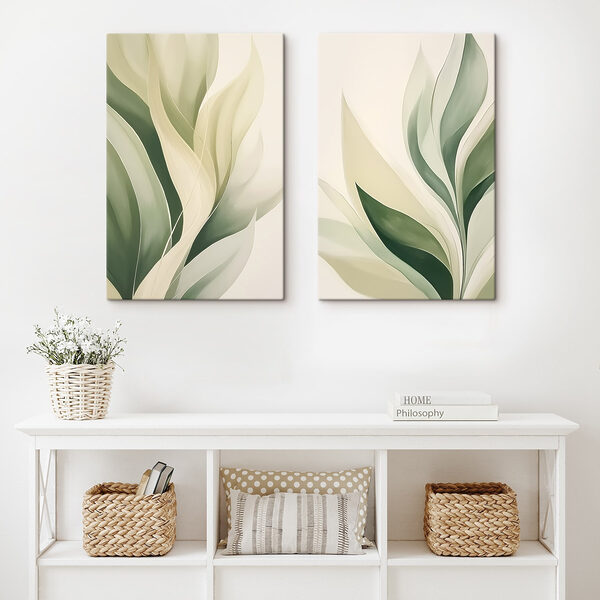 Gentle waves of green and cream