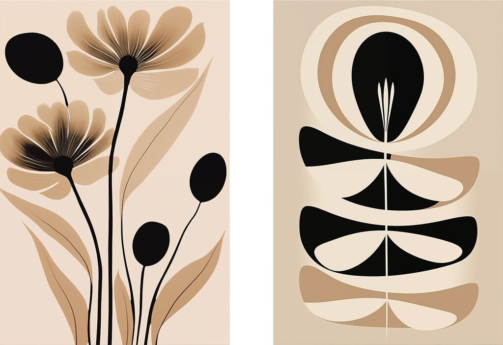 Delicate floral design in earthy tones