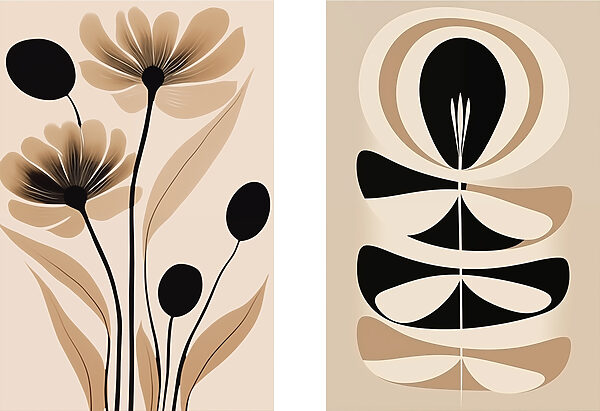 Delicate floral design in earthy tones