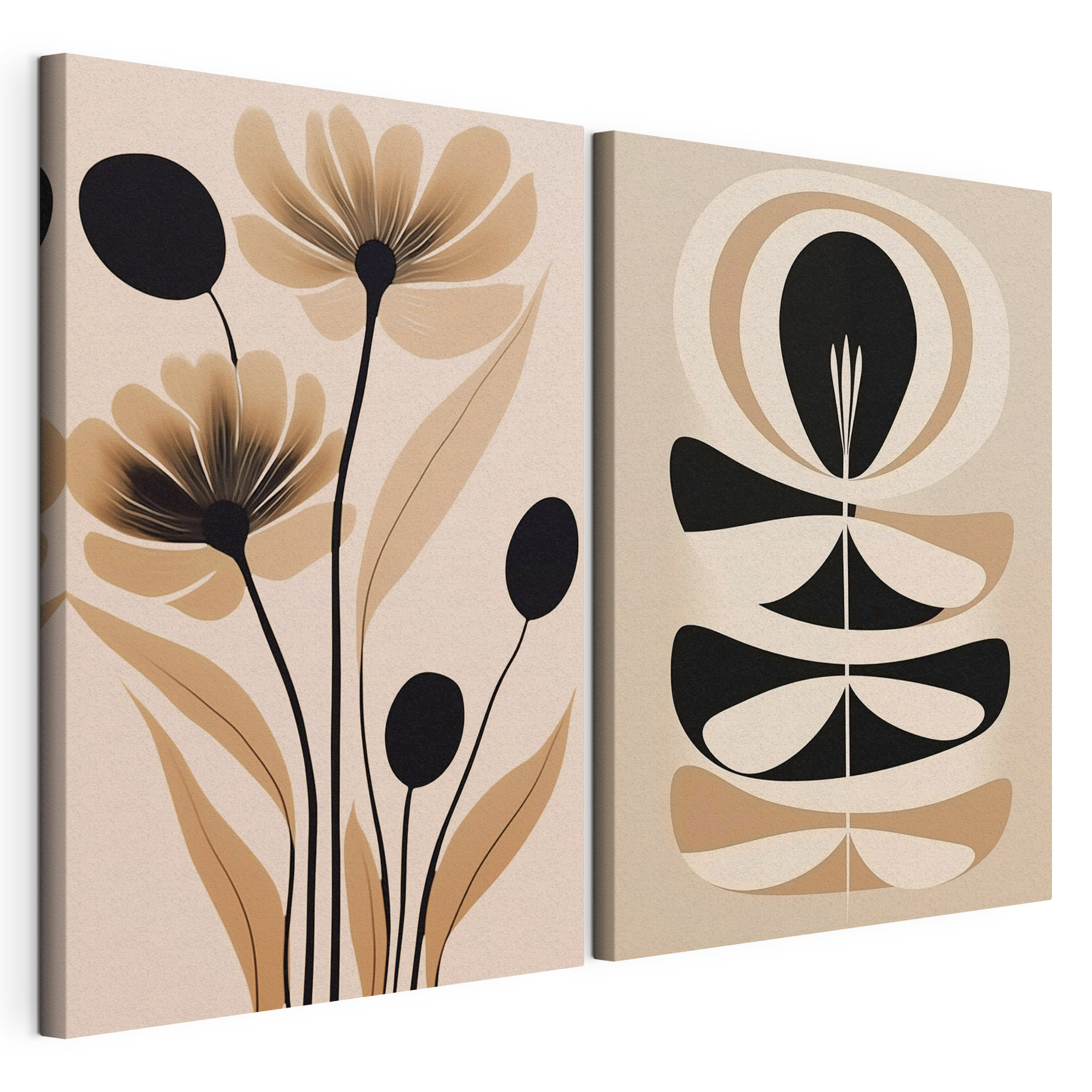 Delicate floral design in earthy tones