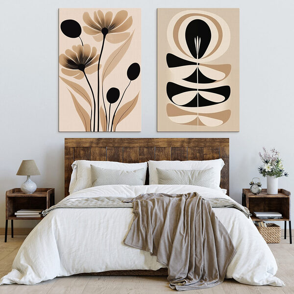 Delicate floral design in earthy tones
