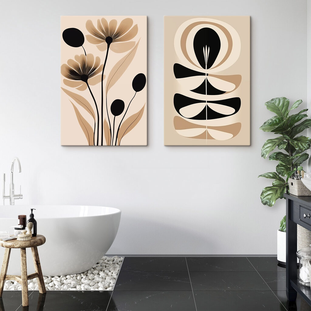 Delicate floral design in earthy tones